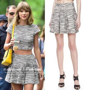 Alice + Olivia Davies Pleated Tweed Skirt ASO Taylor Swift